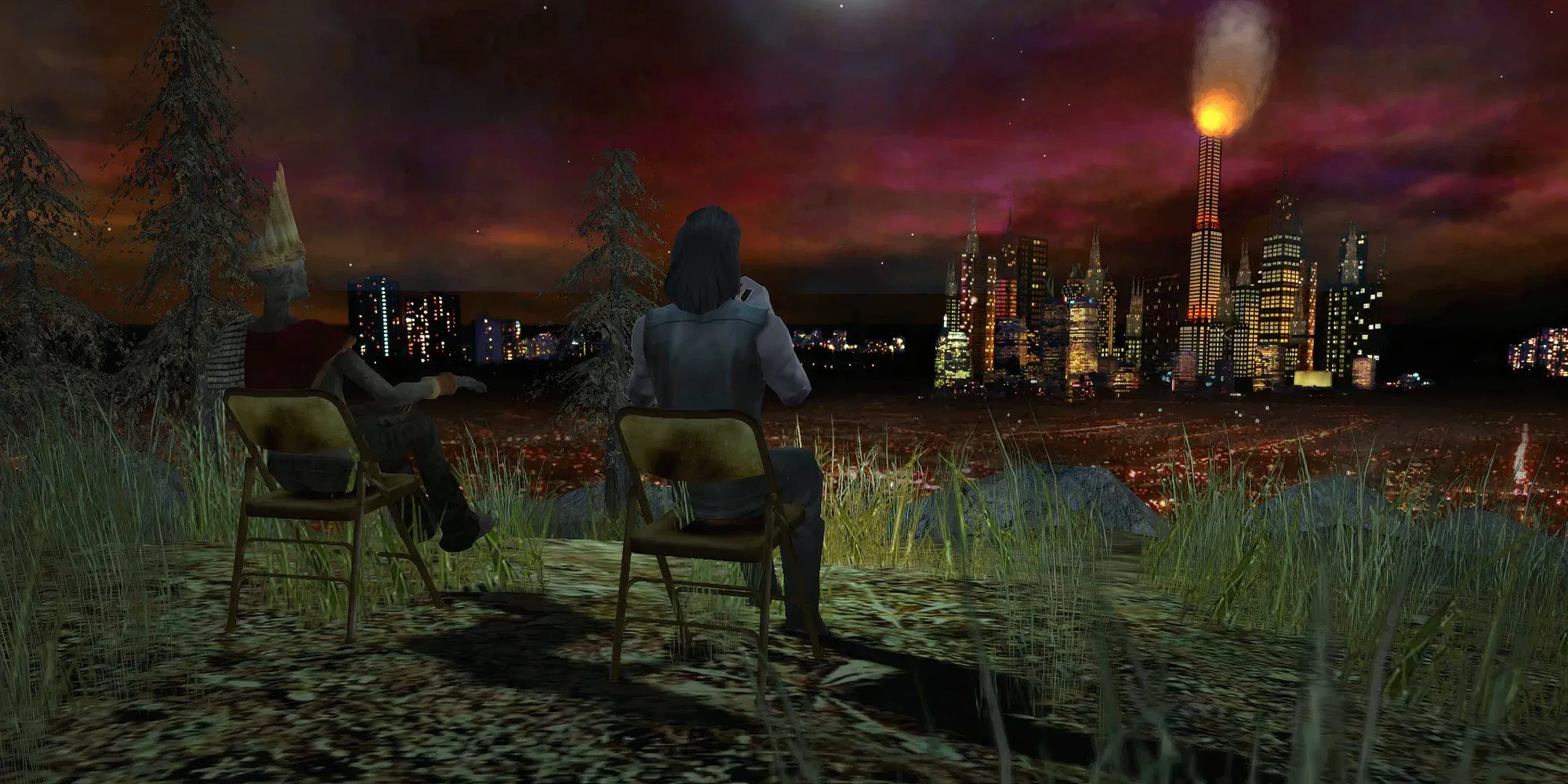 Cảnh trong game Vampire: The Masquerade - Bloodlines, thể hiện không khí đô thị u tối