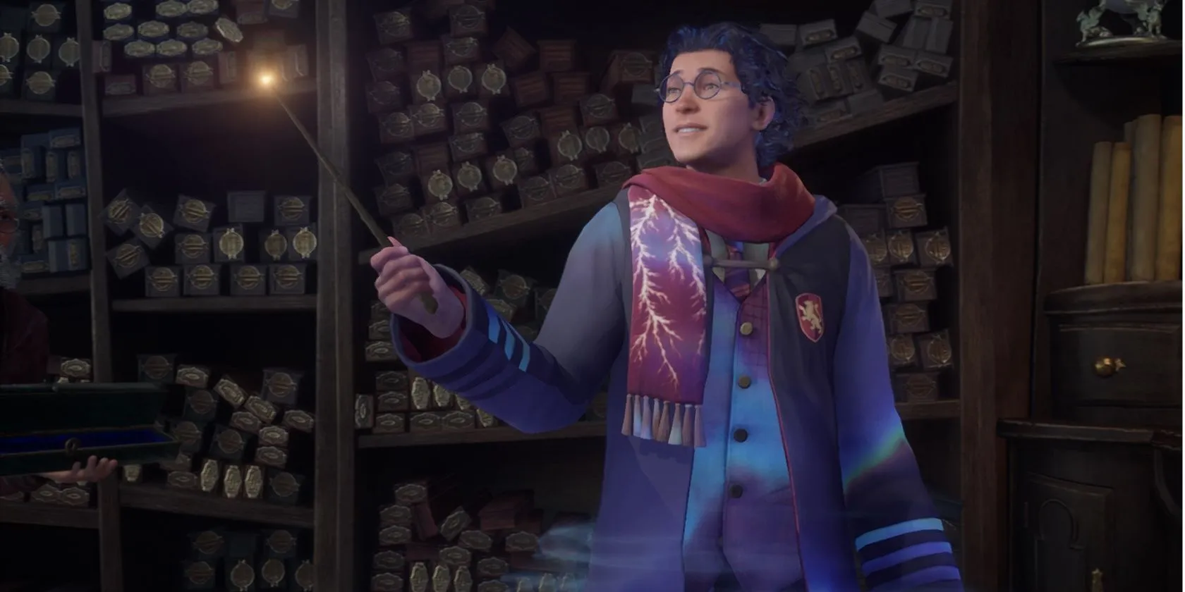 Chi tiết cây đũa phép, một vật phẩm quan trọng trong thế giới game Hogwarts Legacy.