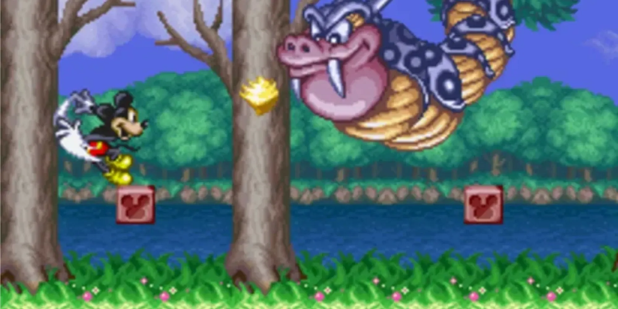 Chuột Mickey trong một bộ trang phục đặc biệt trong game The Magical Quest Starring Mickey Mouse trên SNES