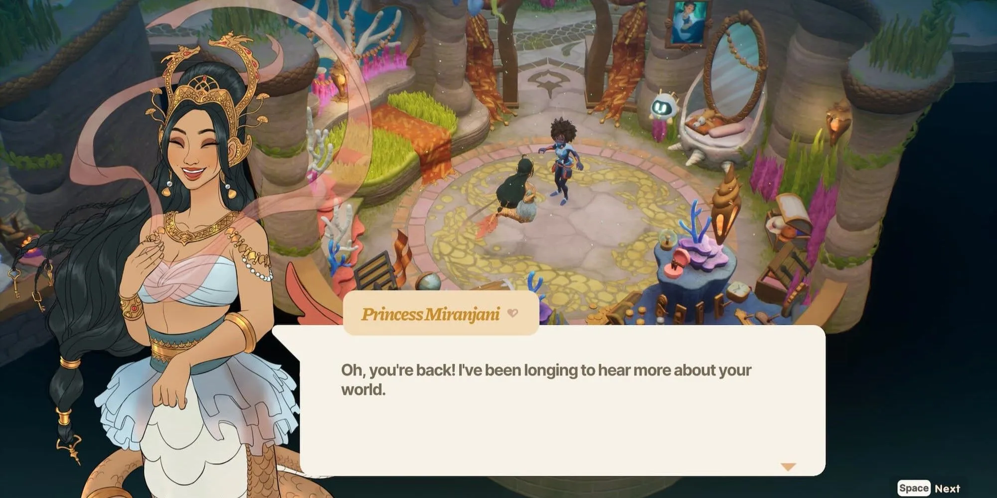 Công chúa Miranjani, một nhân vật người cá trong game Coral Island