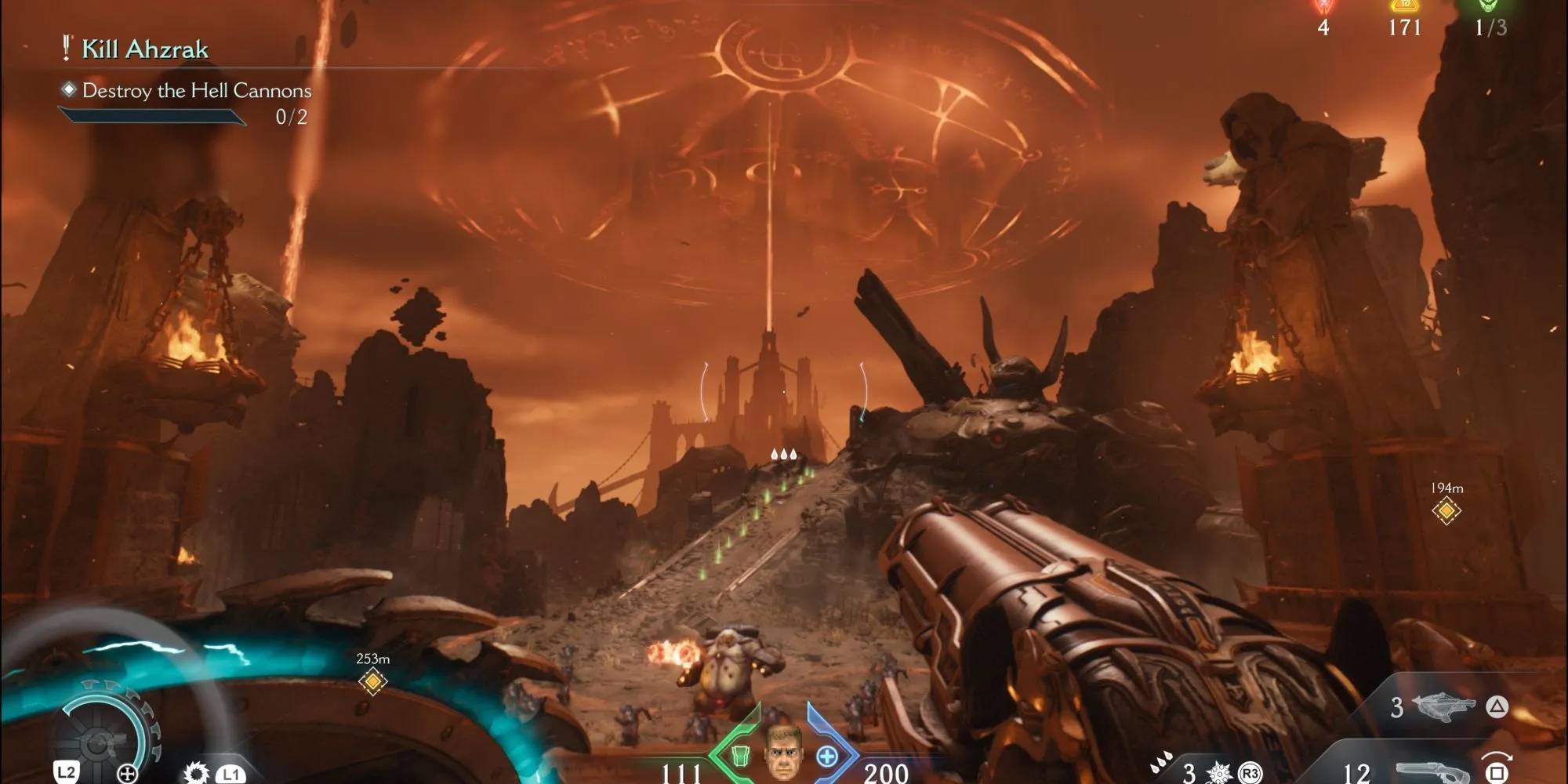 Doom Slayer khám phá tàn tích Atlan giữa cảnh quan địa ngục trong màn chơi The Forsaken Plane của Doom The Dark Ages