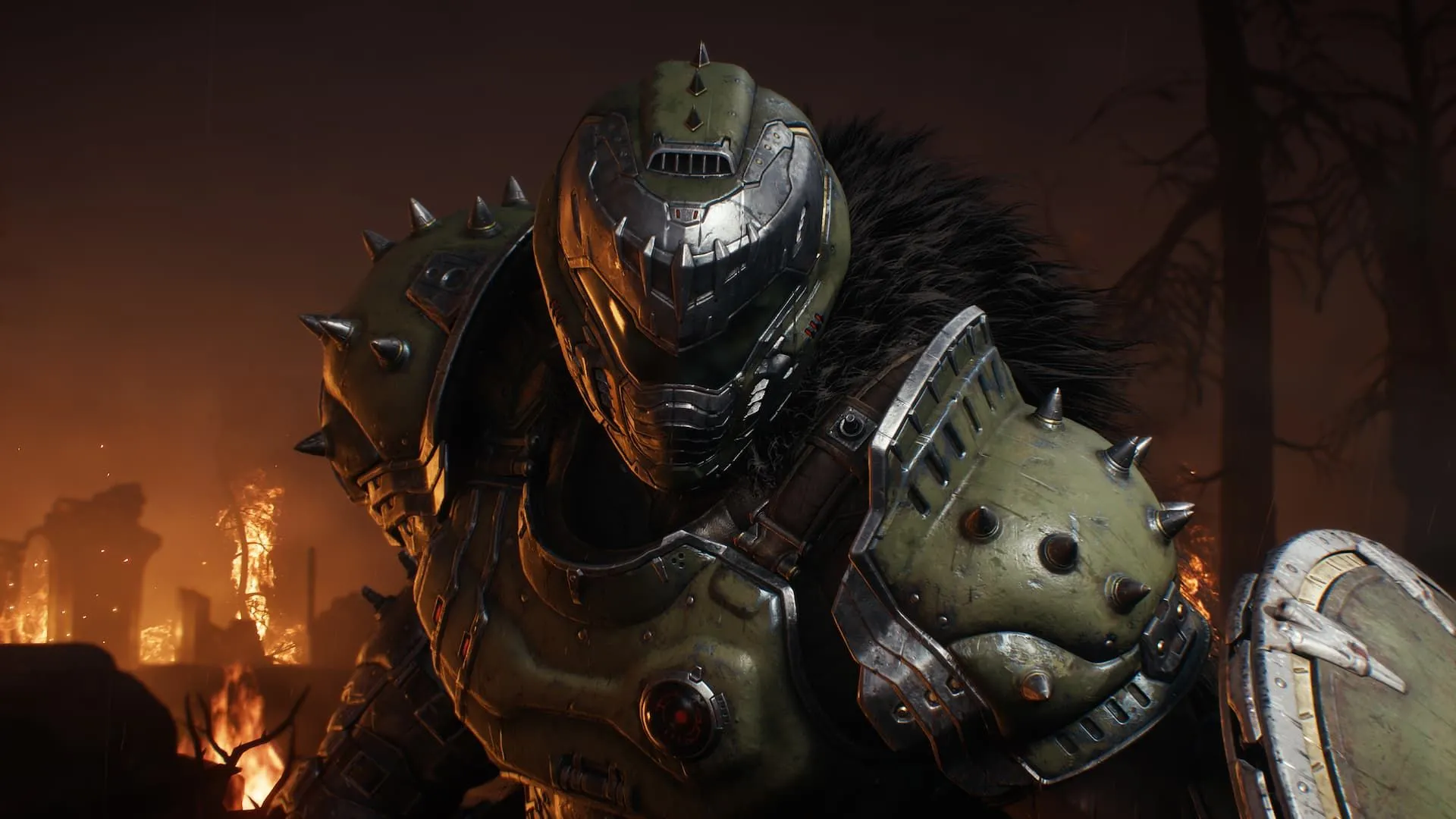 Doom Slayer sử dụng khiên mới trong DOOM The Dark Ages.