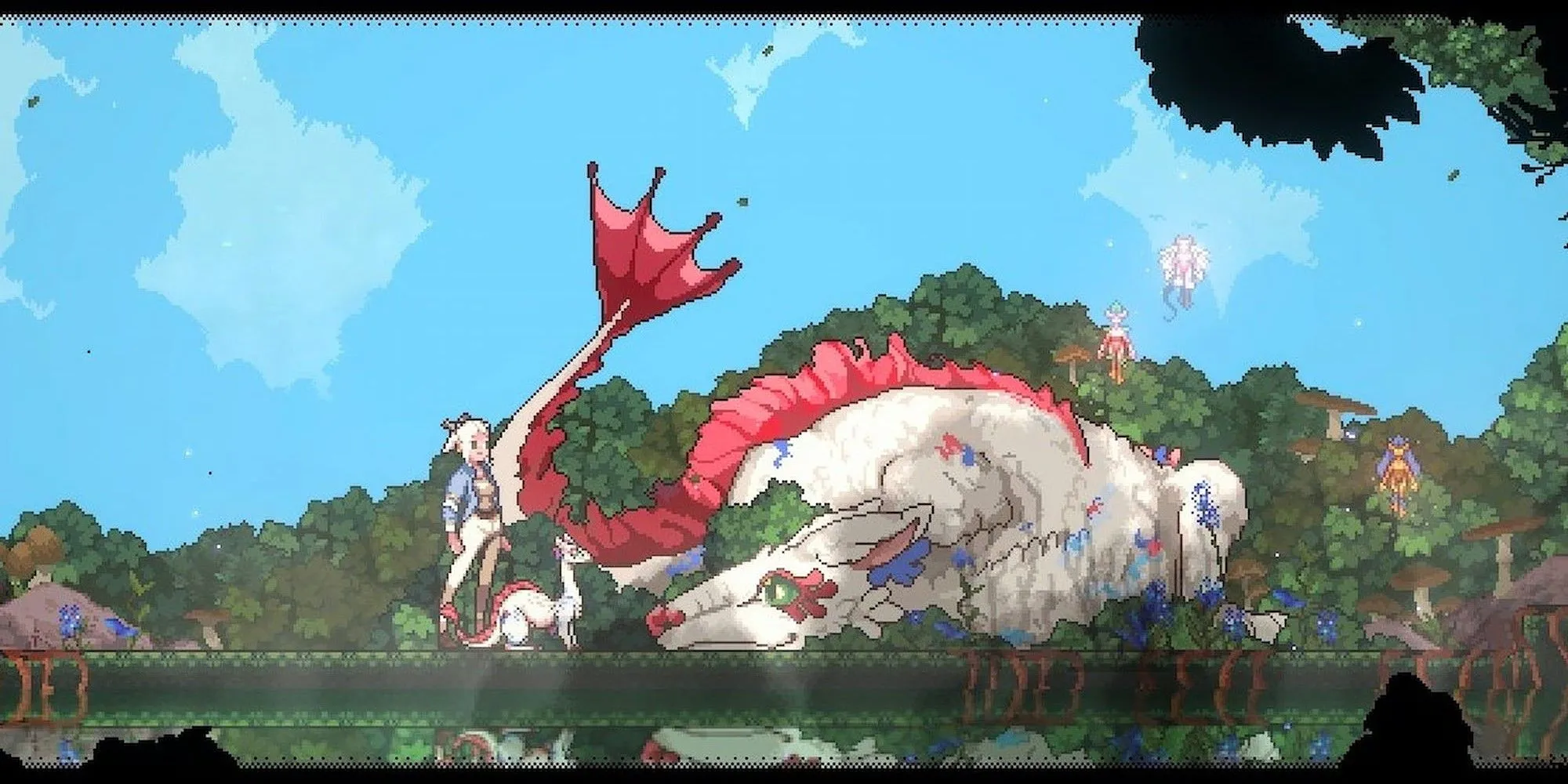 Flora và Heji cùng Mẹ Rồng trong game Magical Delicacy