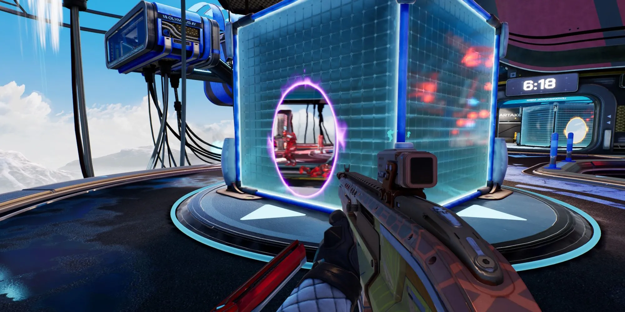 Gameplay Splitgate với cơ chế cổng không gian độc đáo trong trận đấu FPS