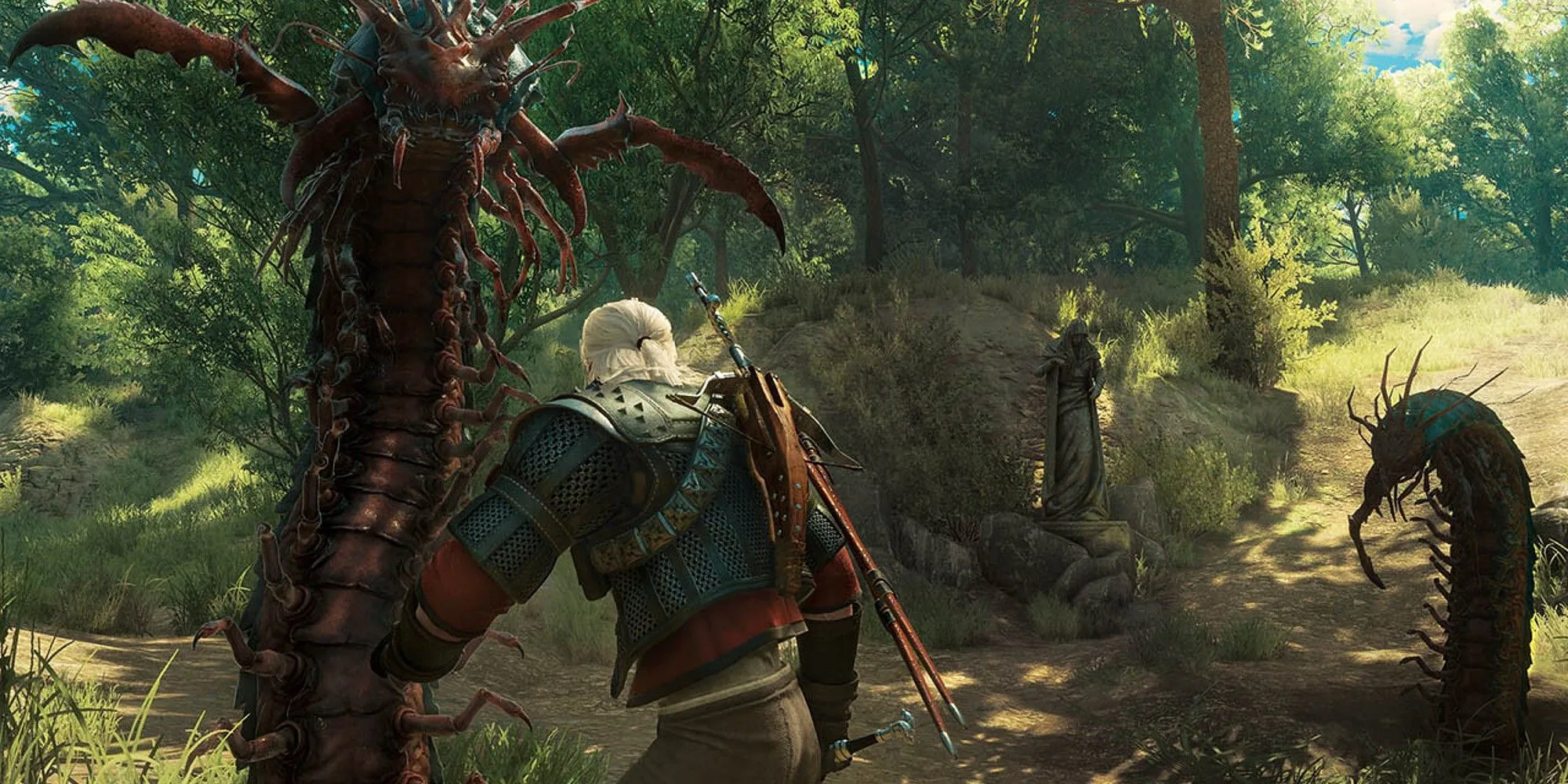 Geralt xứ Rivia chiến đấu với quái vật trong The Witcher 3, tựa game single-player thành công của CD Projekt RED