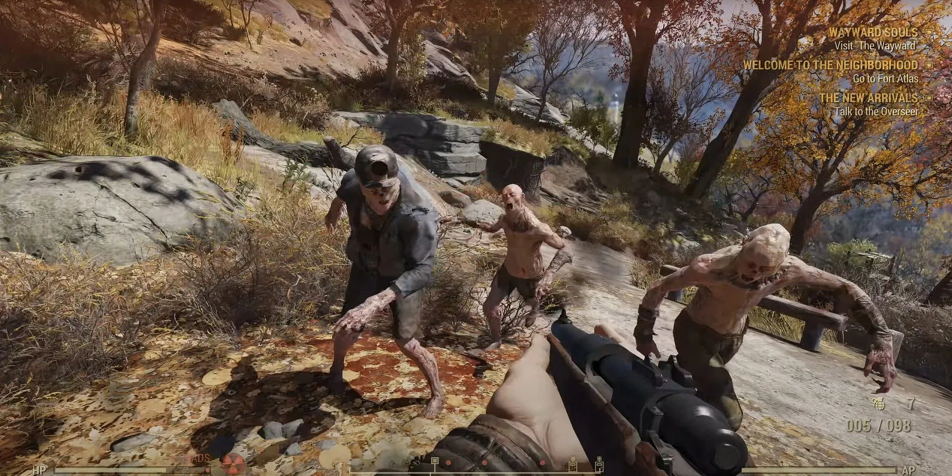 Ghoul tấn công người chơi trong Fallout 76