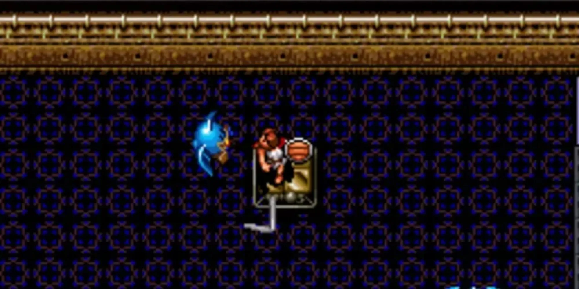 Giao diện chiến đấu trong game ARPG Brain Lord của Enix trên SNES