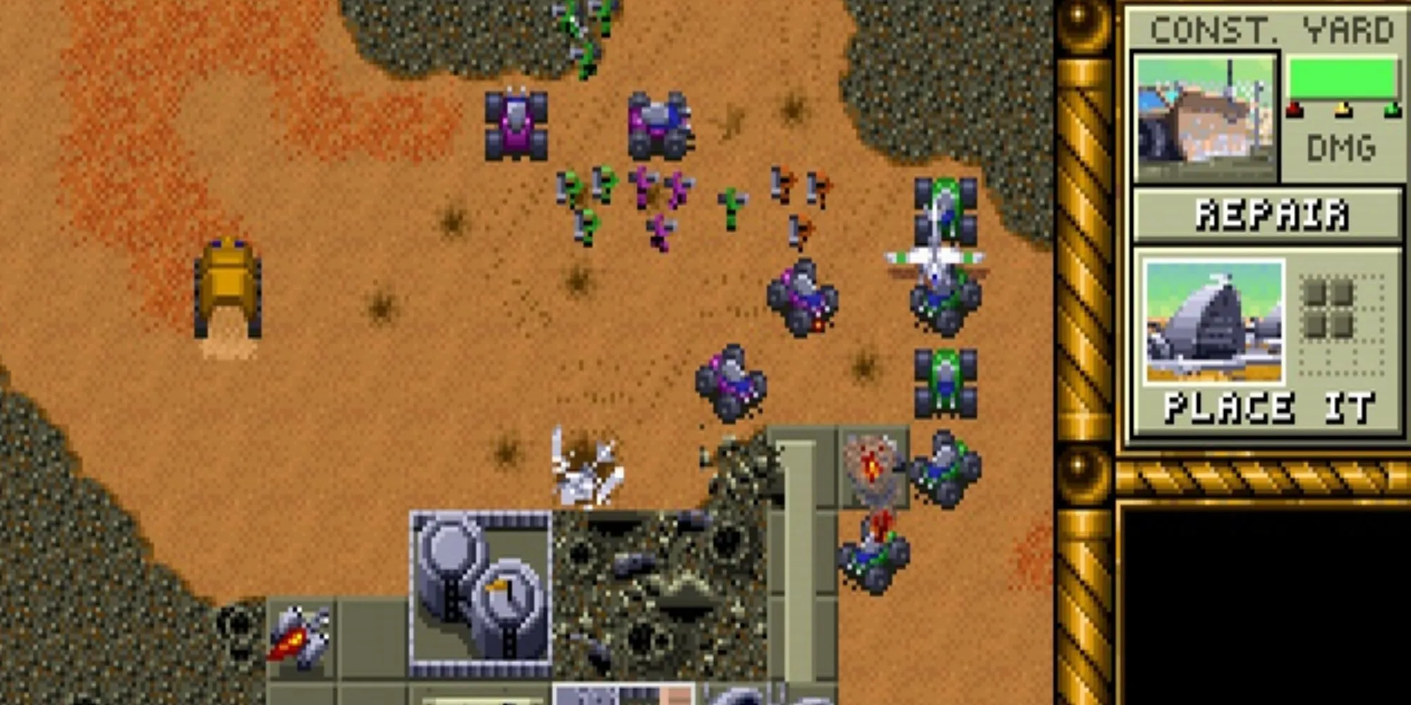 Giao diện game chiến thuật Dune II cổ điển