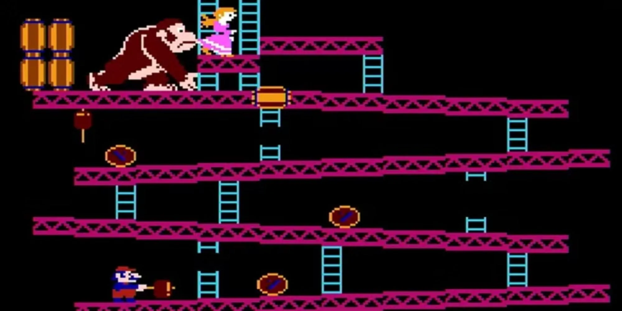 Giao diện game Donkey Kong arcade cổ điển