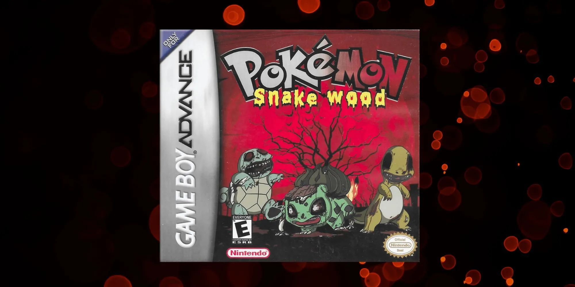 Giao diện game Pokémon Snakewood với bối cảnh u ám và Fakemon