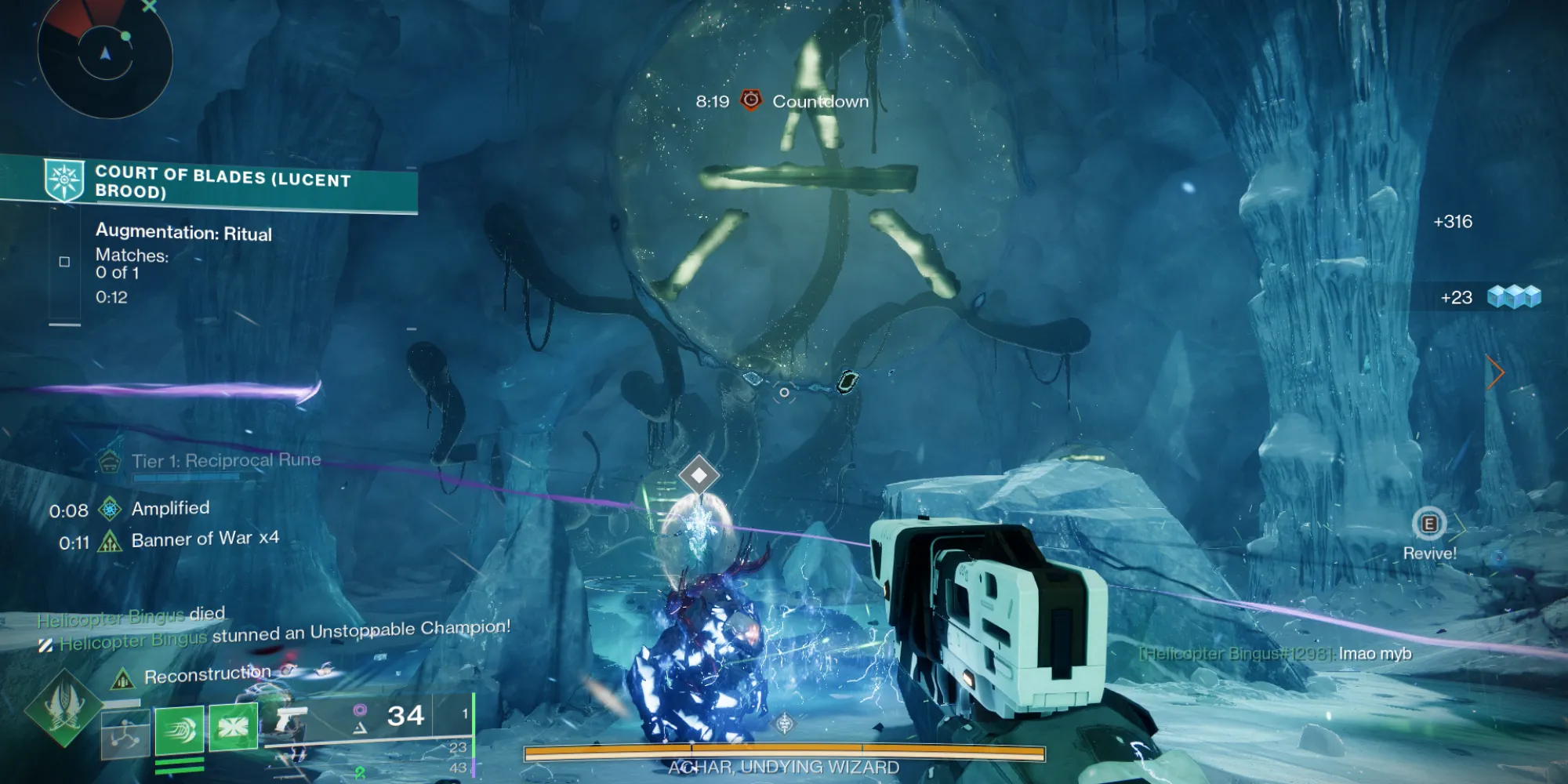 Giao diện hiển thị chi tiết một Augmentation trong Court of Blades Destiny 2 với mô tả và mục tiêu