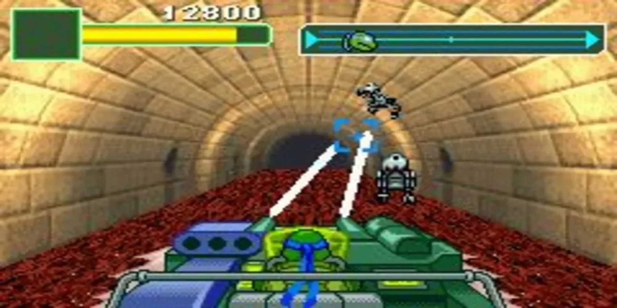 Giao diện màn chơi beat 'em up 2D của Teenage Mutant Ninja Turtles 2003 trên GBA