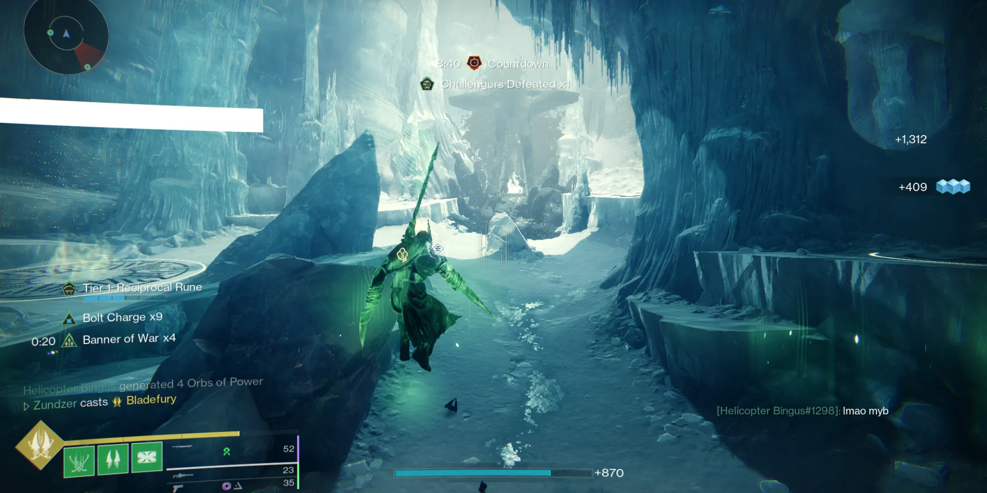 Giao diện tổng quan của Court of Blades trong Destiny 2 hiển thị các vòng tròn trên mặt đất và cổng dịch chuyển đến đấu trường