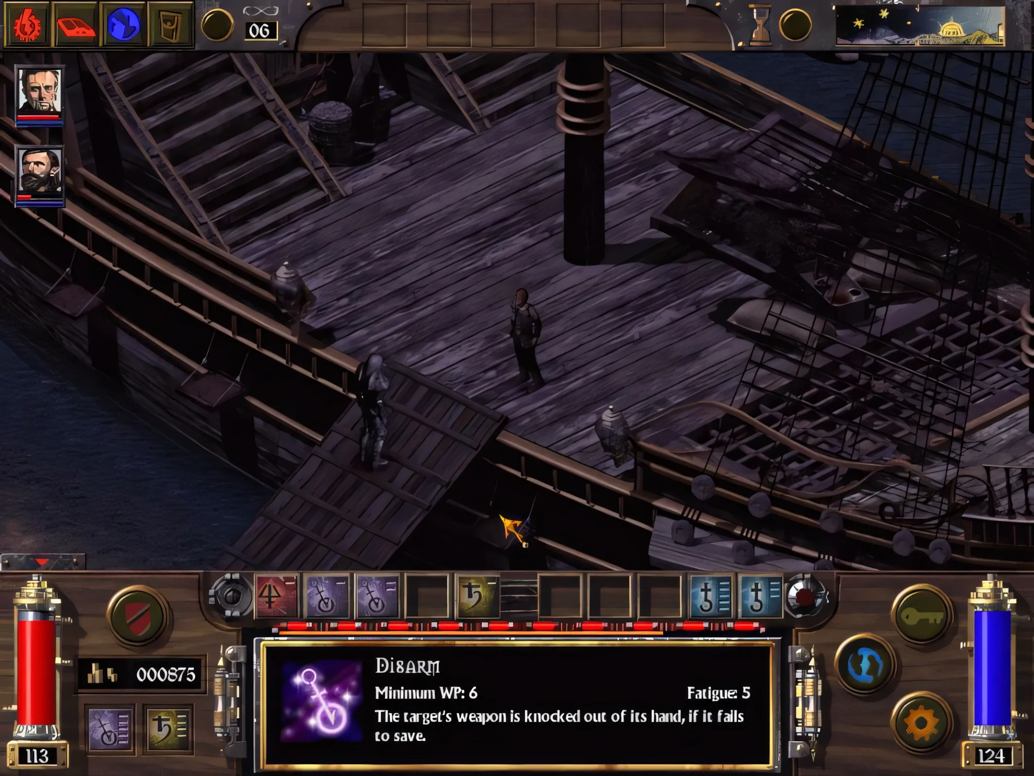 Giao diện trò chuyện với NPC trong game Arcanum