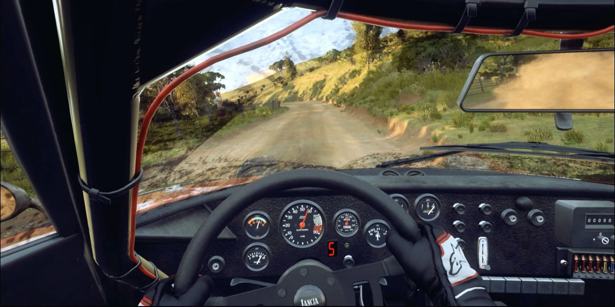 Góc nhìn người thứ nhất trong Dirt Rally 2.0 khi tắt hiển thị HUD