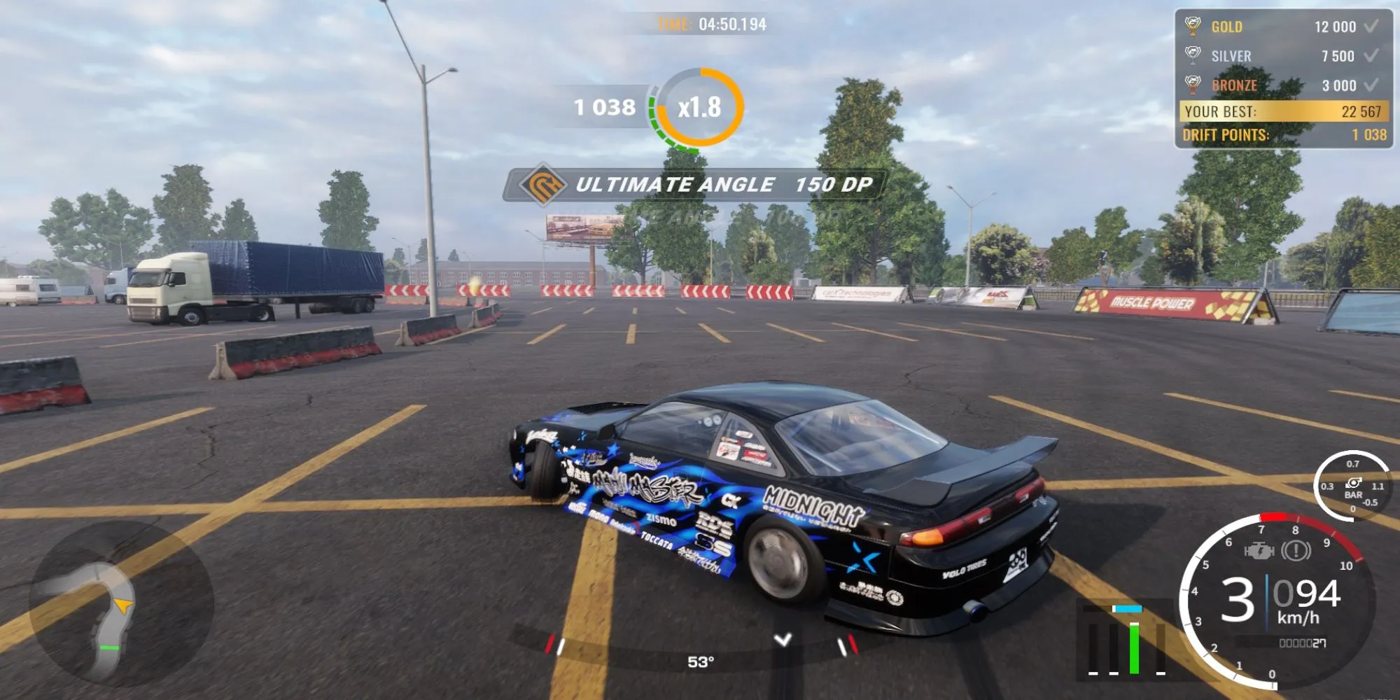 Hai xe đang thực hiện kỹ thuật drift tandem trong CarX Drift Racing Online