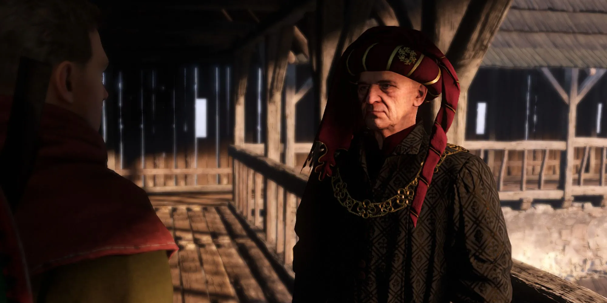 Henry báo cáo lại với Chamberlain Ulrich sau khi &quot;trừ tà&quot; tại Lâu đài Trosky trong Kingdom Come Deliverance 2