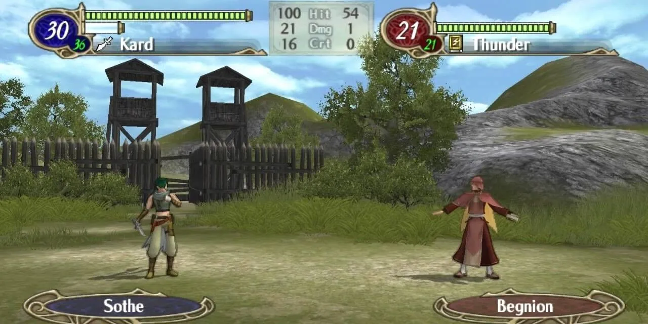 Hình ảnh chiến đấu trong Fire Emblem: Radiant Dawn trên Wii