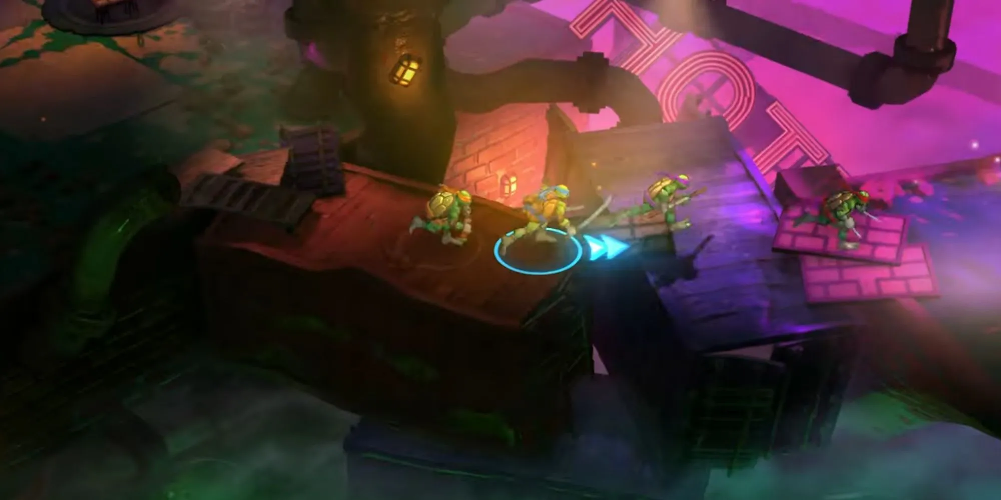 Hình ảnh gameplay TMNT Splintered Fate với góc nhìn từ trên xuống