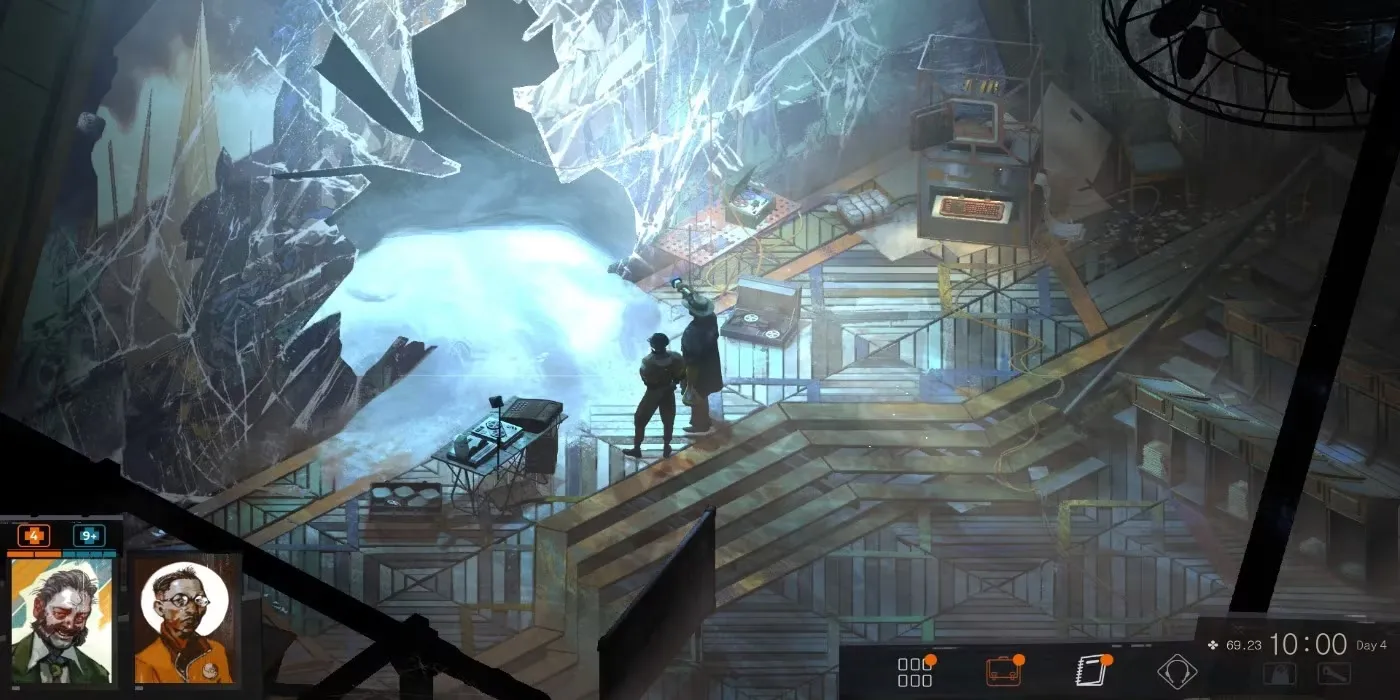 Hình ảnh gameplay từ Disco Elysium, một game nhập vai tập trung vào đối thoại.