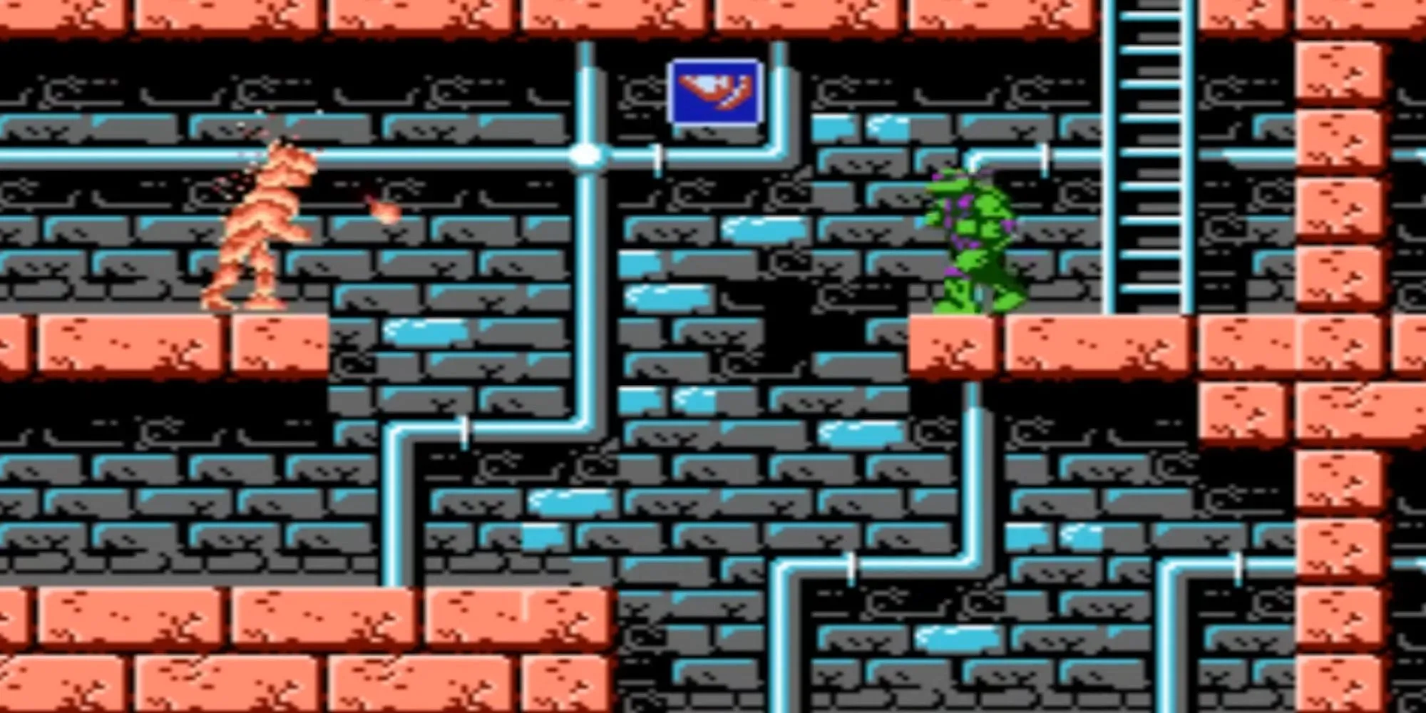 Hình ảnh giao diện game TMNT NES từ video Youtube