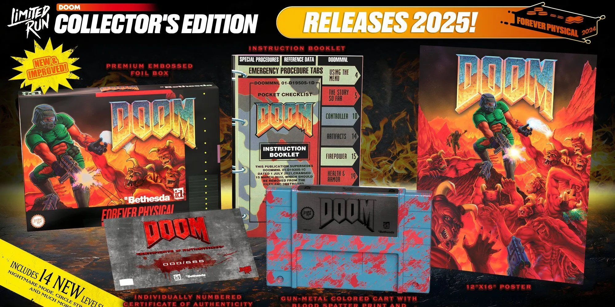 Limited Run Games Cam Kết Phát Hành Băng Game Vật Lý Đầy Đủ Cho Nintendo Switch 2 1 Hộp sưu tập bản vật lý DOOM của Limited Run Games, minh chứng cho cam kết với game thủ yêu thích băng đĩa vật lý