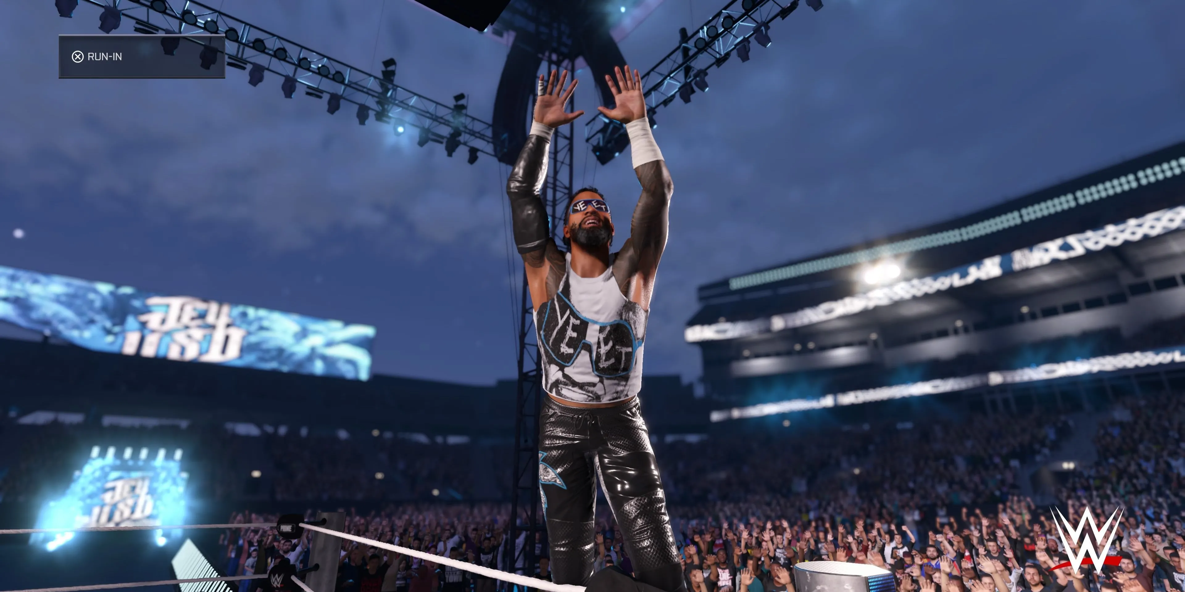 Jey Uso trong game WWE 2K25 với phong cách đặc trưng