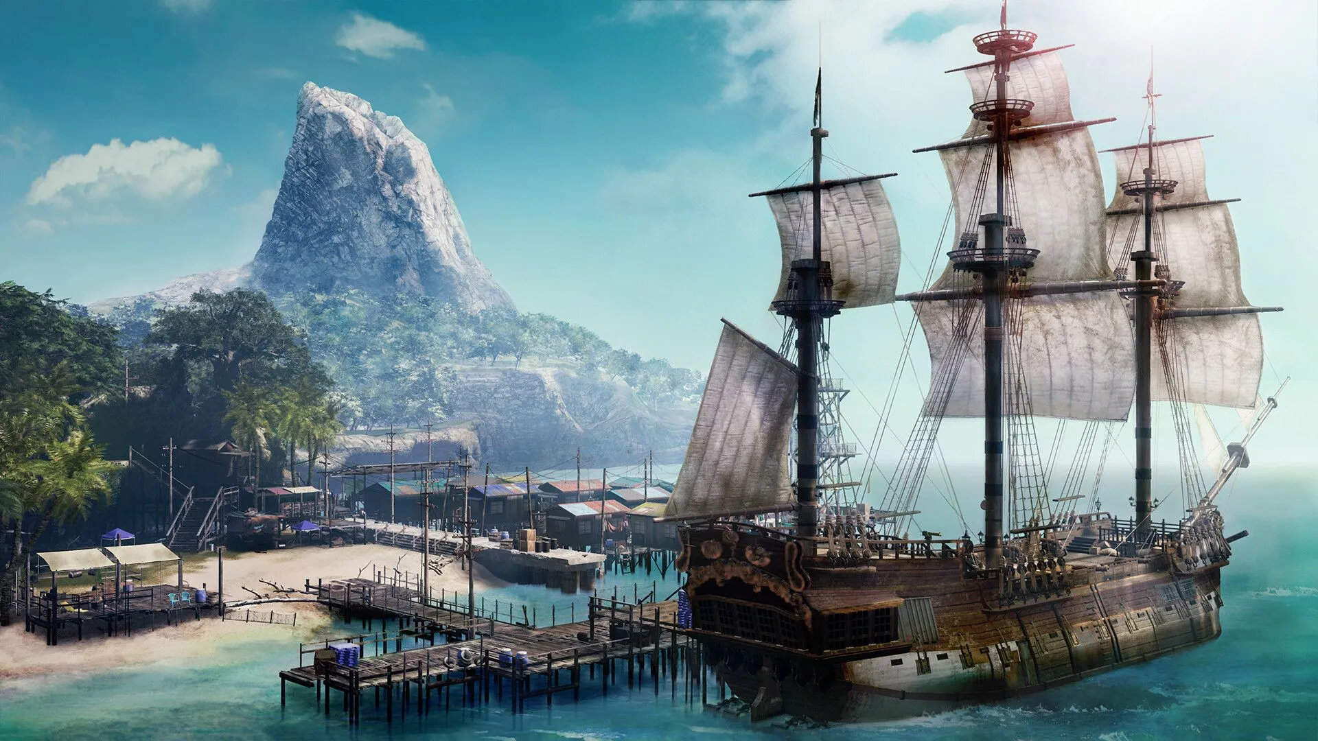 Khung cảnh Hawaii trong Like a Dragon: Pirate Yakuza, một ví dụ về làm mới bối cảnh game