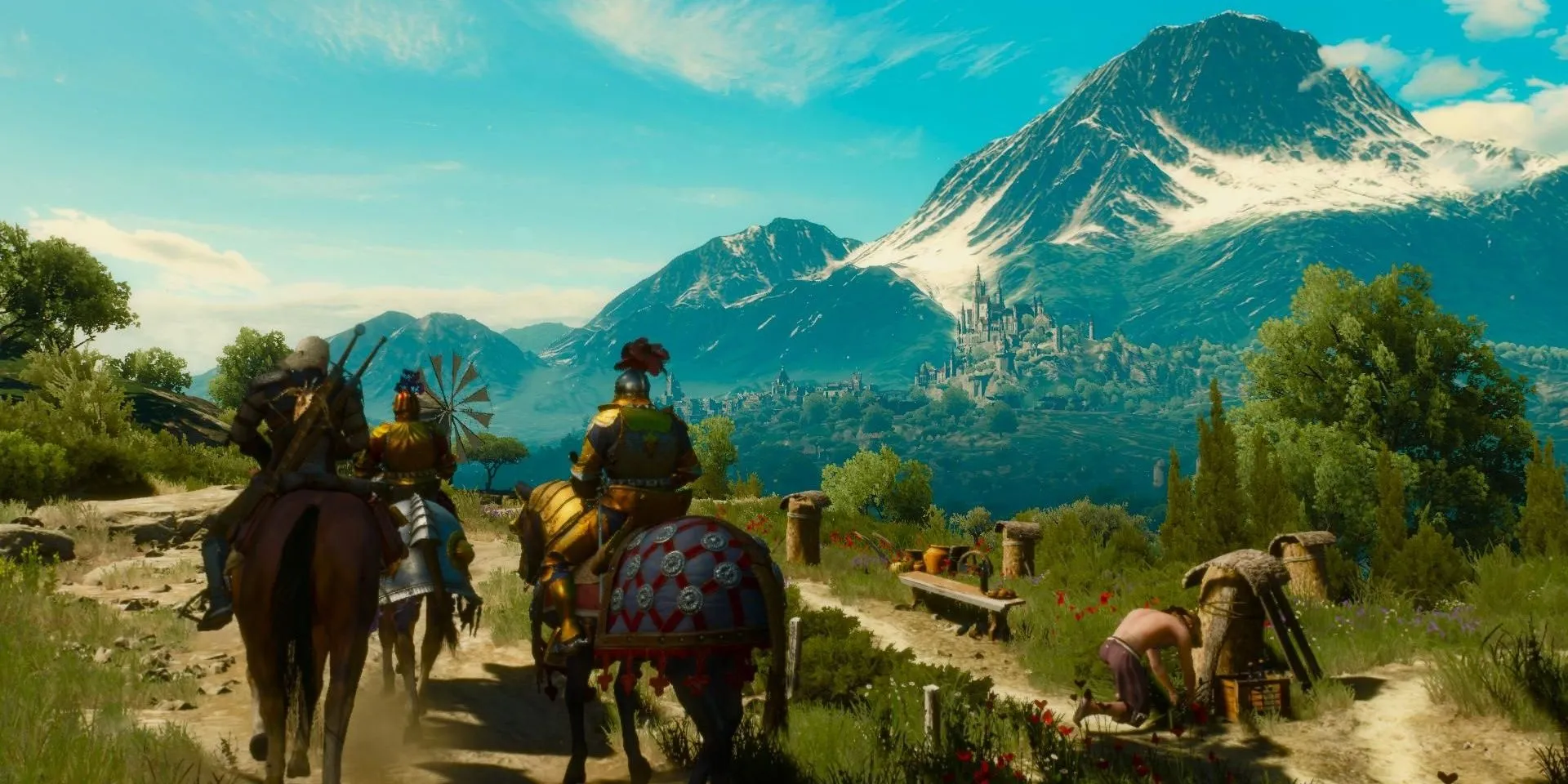Khung cảnh tươi đẹp đầy màu sắc của xứ Toussaint trong bản mở rộng Blood And Wine của The Witcher 3.