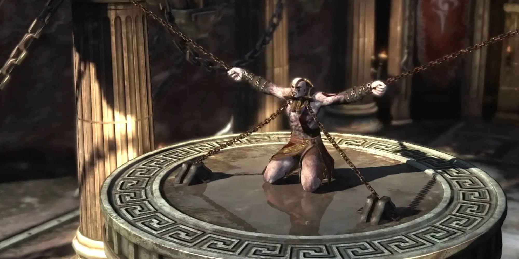 Kratos chiến đấu trong God of War Ascension trên PS3