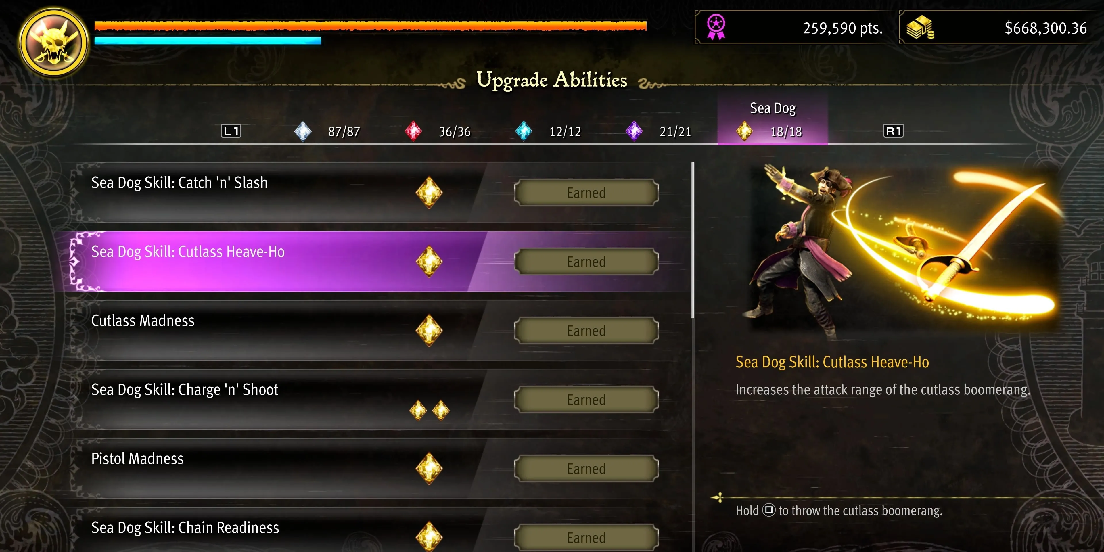 Kỹ năng Cutlass Heave-Ho trong Pirate Yakuza tăng tầm xa cho đòn phóng dao của Majima