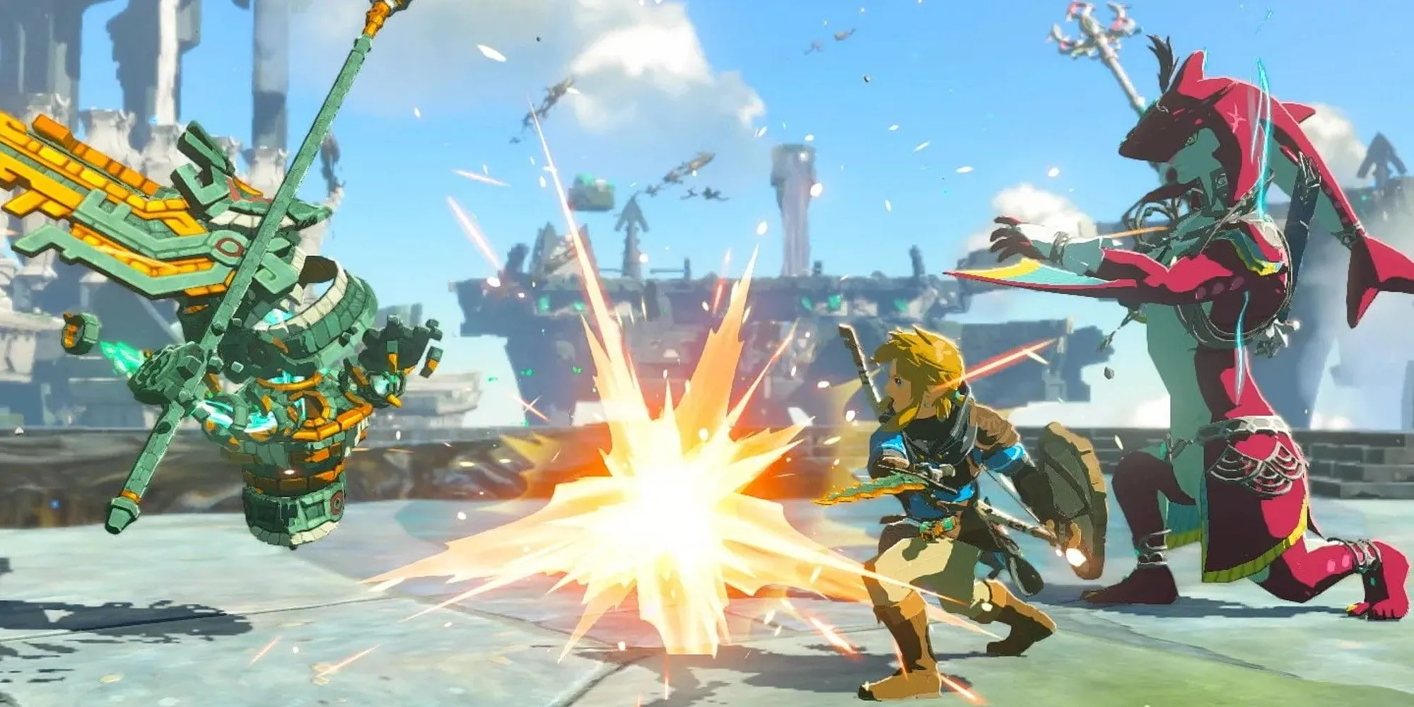 Link sử dụng năng lực Ultrahand trong Zelda Tears of the Kingdom