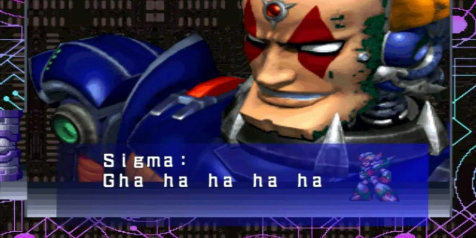 Mega Man X đối đầu với trùm Sigma trong Mega Man X5, một trận chiến quen thuộc với fan dòng game