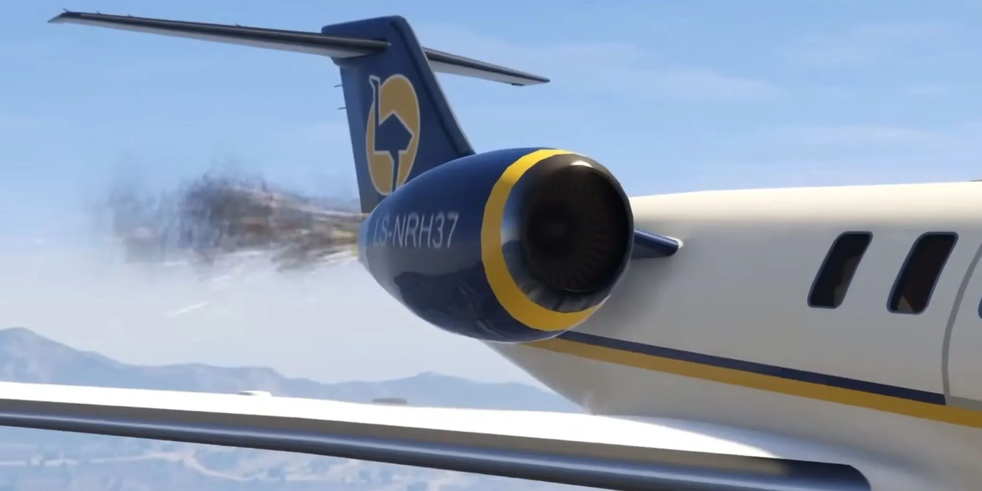 Michael và Trevor hợp tác trong nhiệm vụ Caida Libre của GTA V, với cảnh máy bay rơi