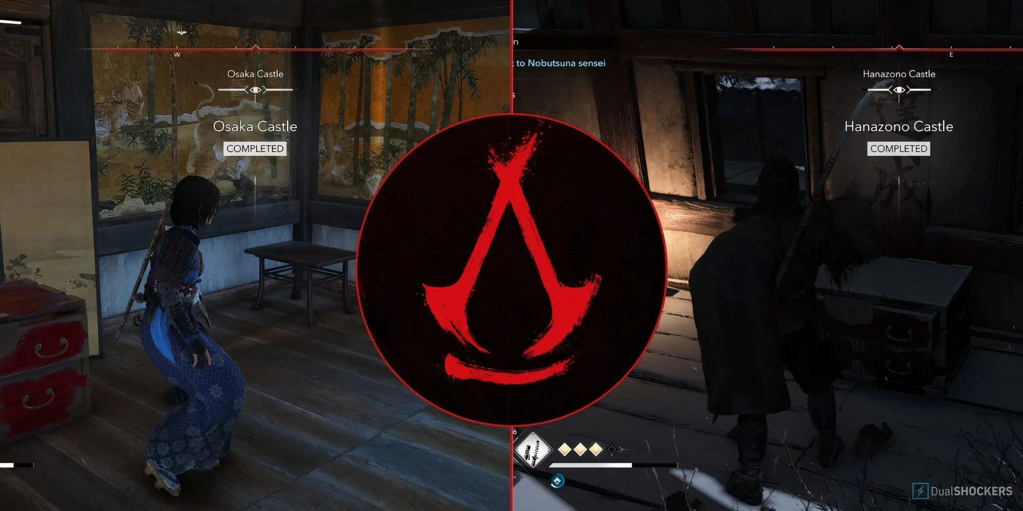 Assassin's Creed Shadows: Bùng nổ doanh số, phá kỷ lục tại Anh 1 Một cảnh chiến đấu trong Assassin's Creed Shadows với nhân vật chính đang đối đầu kẻ địch trong một lâu đài Nhật Bản