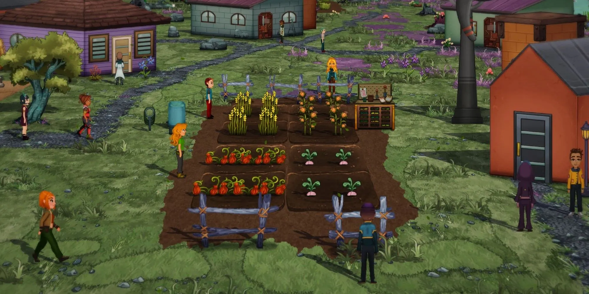 Một khu nông trại xanh tươi tốt trong game Verdant Skies