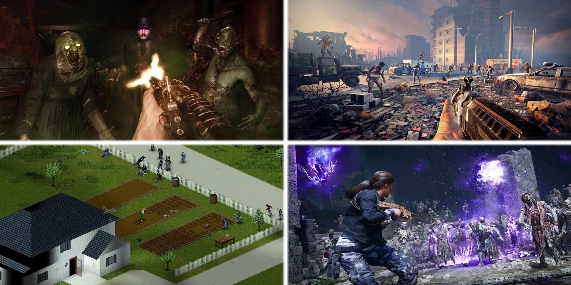 10 Kỹ Năng (Perks) Tốt Nhất Giúp Bạn Sinh Tồn Hiệu Quả Trong 7 Days to Die 1 Một nhóm zombie đang di chuyển tấn công người chơi trong 7 Days to Die