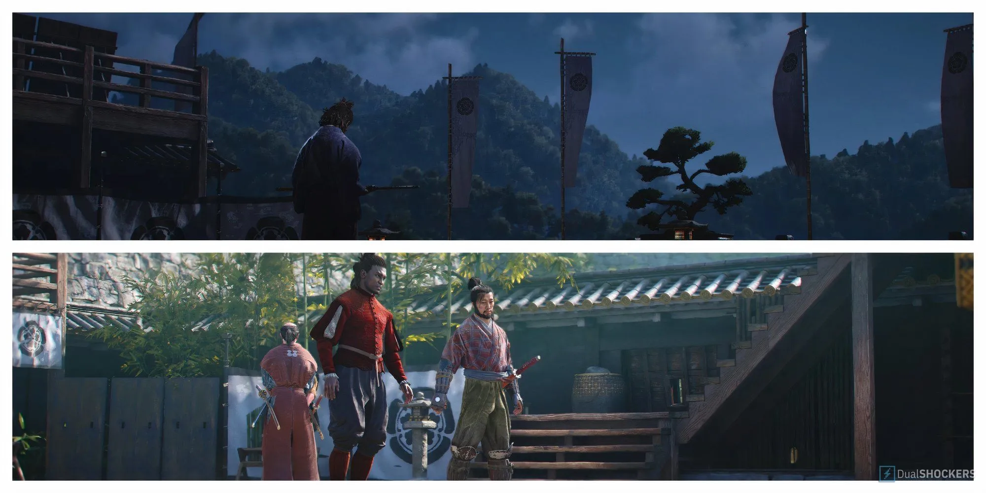 Một phân cảnh trong nhiệm vụ 'An Education' của Assassin's Creed Shadows, cho thấy đồ họa và bối cảnh game