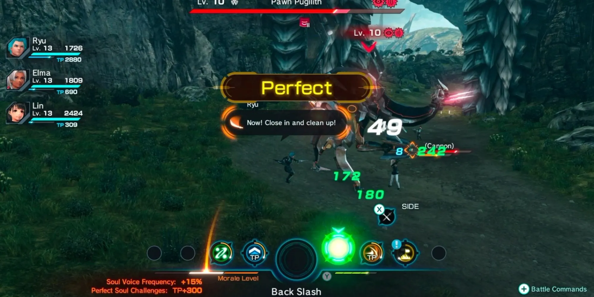 Một trận chiến nảy lửa với quái vật lớn trong Xenoblade Chronicles X, nhấn mạnh tầm quan trọng của việc chuẩn bị.