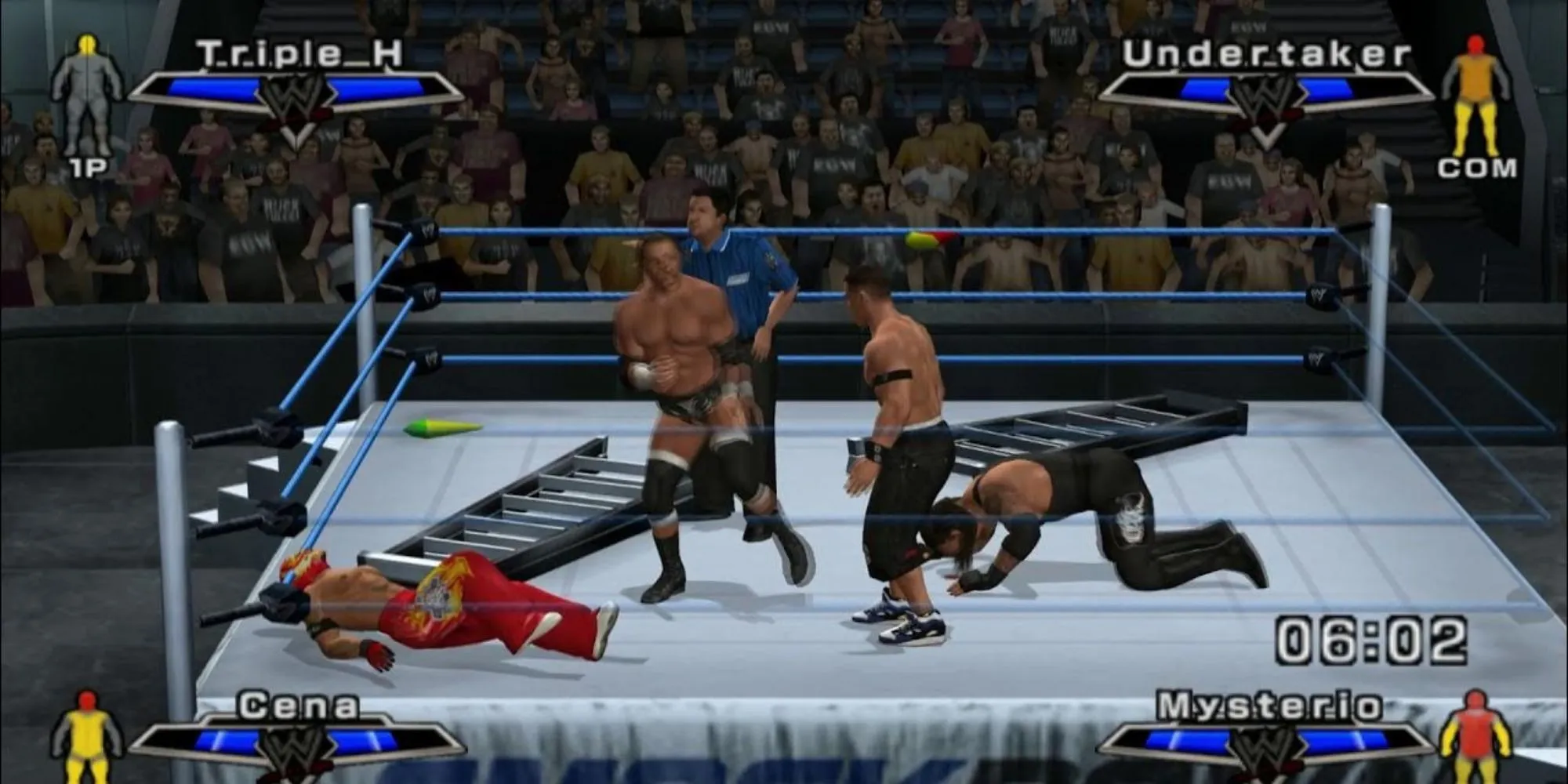 Một trận đấu căng thẳng trong game WWE Smackdown VS Raw 2007