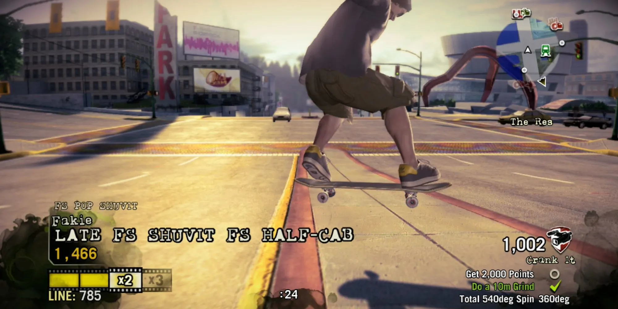Một vận động viên trượt ván đang thực hiện kỹ thuật trong game EA Skate gốc