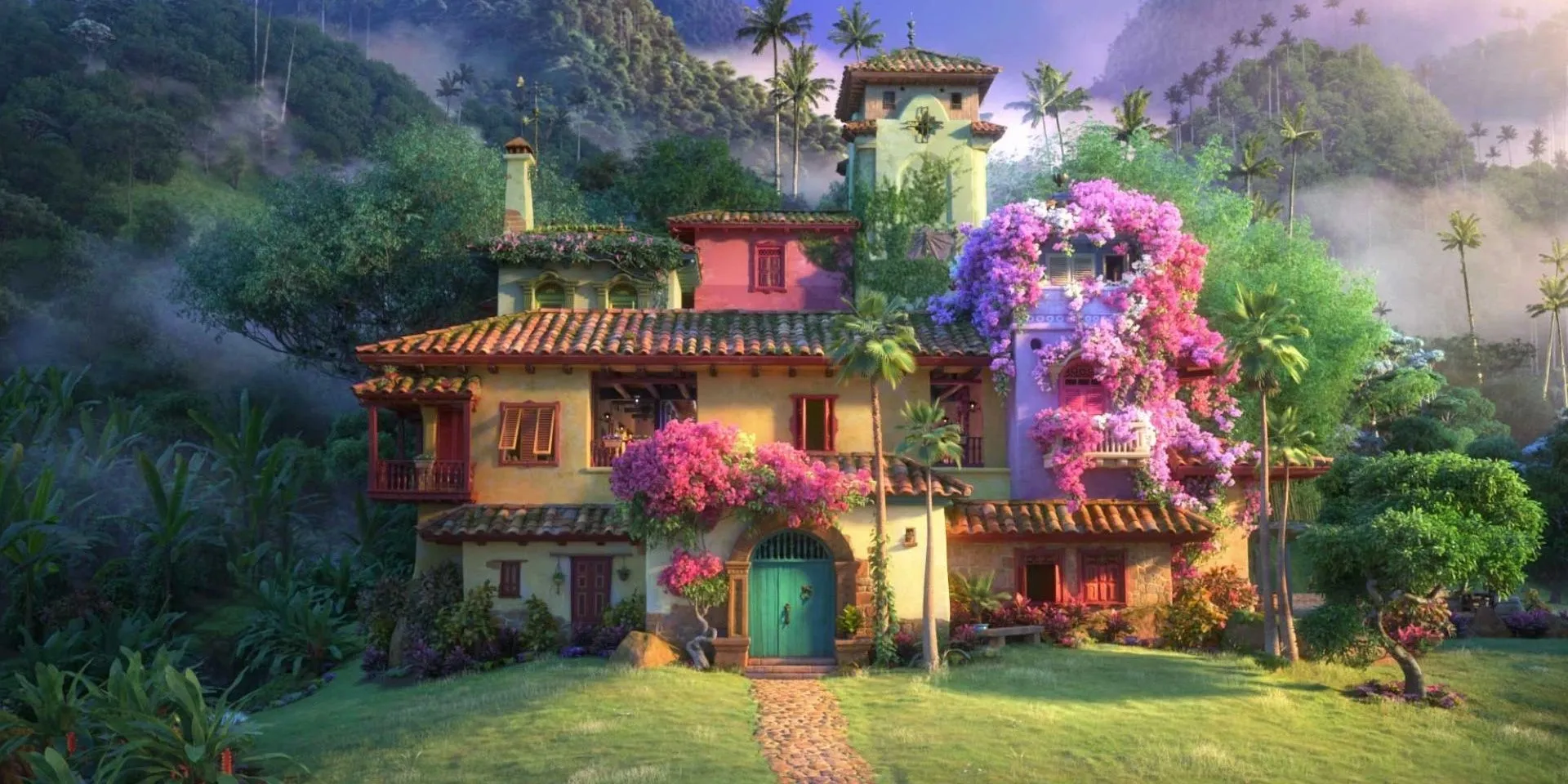 Ngôi nhà Casa Madrigal đầy màu sắc và sống động trong bộ phim Encanto của Disney.