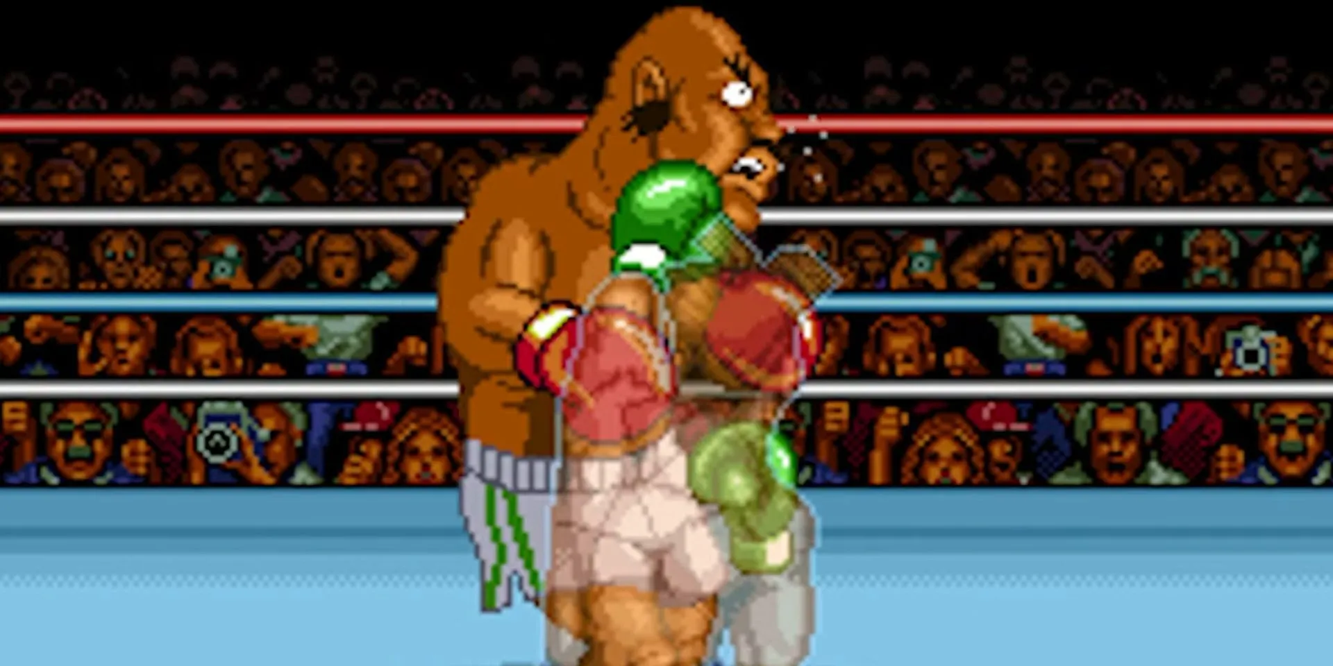 Người chơi đấm Bald Bull trong trận đấu game Super Punch-Out!!