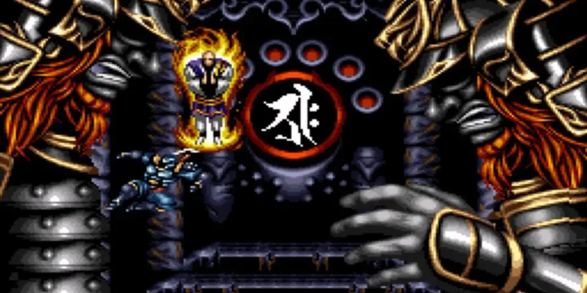 Nhân vật chính là một Ninja Cyborg đang chiến đấu trong game Hagane The Final Conflict trên SNES