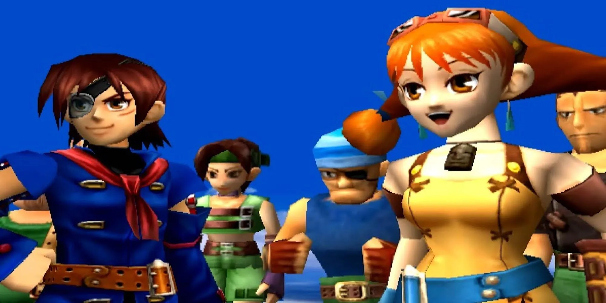 Nhân vật chính Vyse và đồng đội trong game Skies of Arcadia