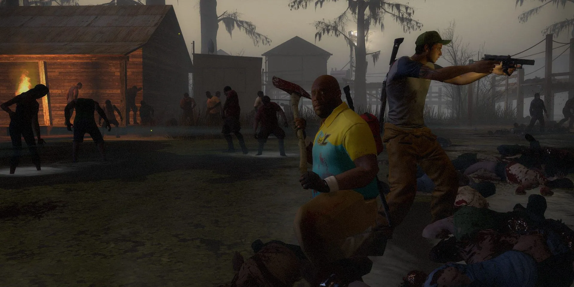 Nhân vật Coach và Ellis trong game Left 4 Dead 2