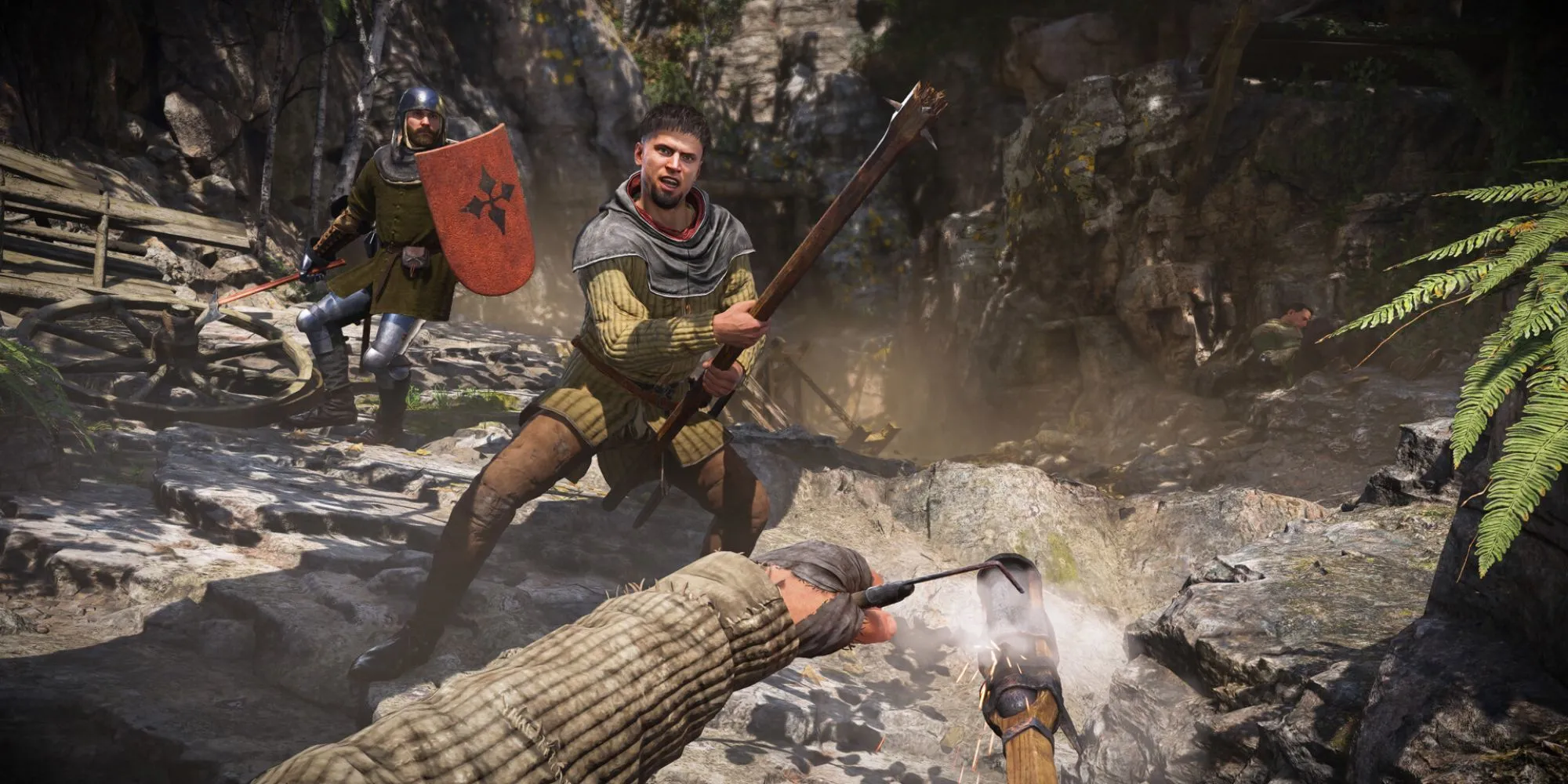 Nhân vật Henry cưỡi ngựa trong một cảnh quan hùng vĩ của Kingdom Come Deliverance 2