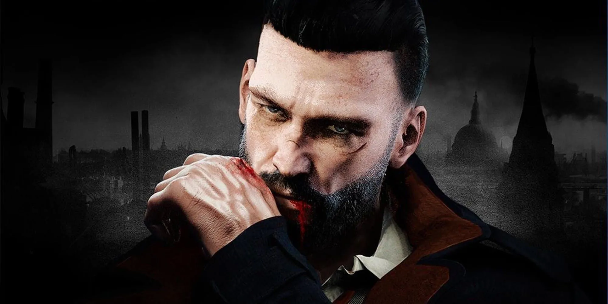 Nhân vật Jonathan Reid trong Vampyr lau vết máu sau khi đối mặt với lựa chọn khó khăn
