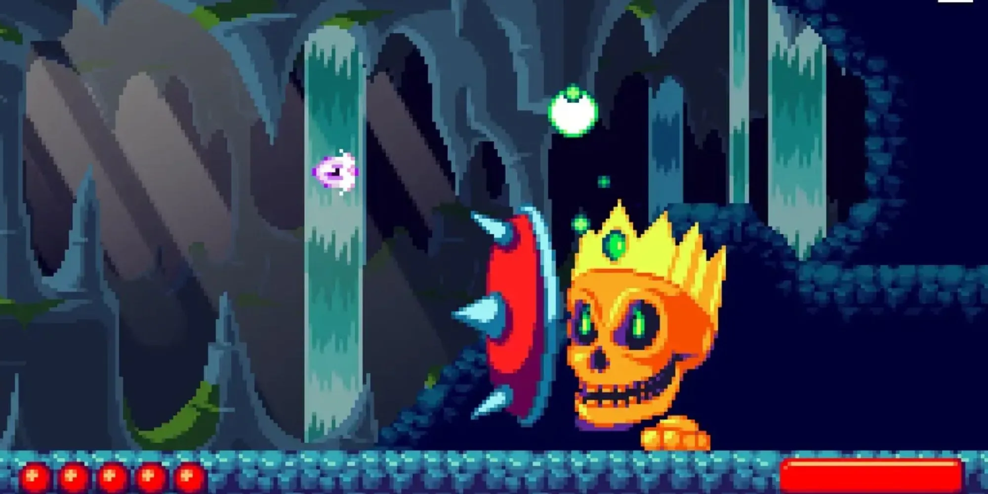 Nhân vật là con mắt bay trong game Witcheye, một game platformer độc đáo không cần nhảy