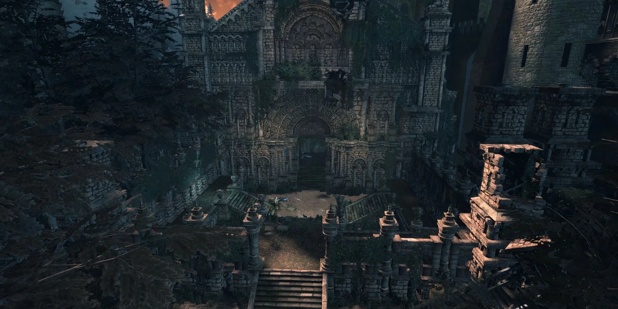 Nhân vật người chơi bị nhiễm Độc Tố Cực Mạnh trong Dark Souls, biểu hiện bằng làn khói độc dày đặc xung quanh